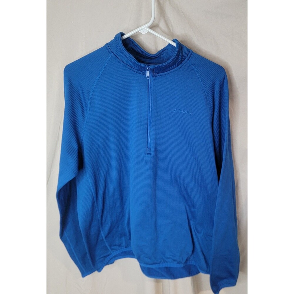 Merrell Womens Medium Blue Zip Up Athletic Jacket Stretch Outdoor Active